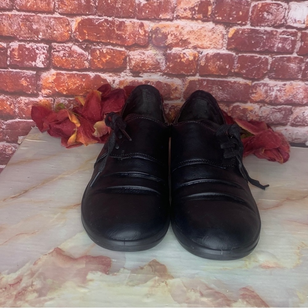 Harborsides Black Memory Foam Round Toe Side Lace Up Loafers - Picture 2 of 10